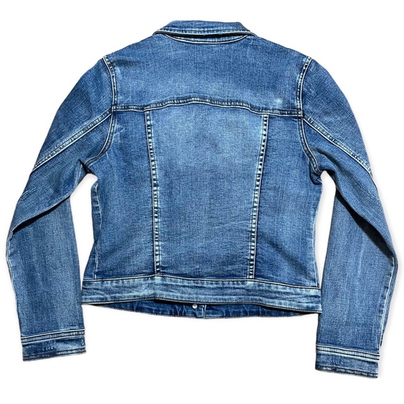 Tribal Jeans Distressed Denim Trucker Jean Jacket Sz P/S - Picture 2 of 10